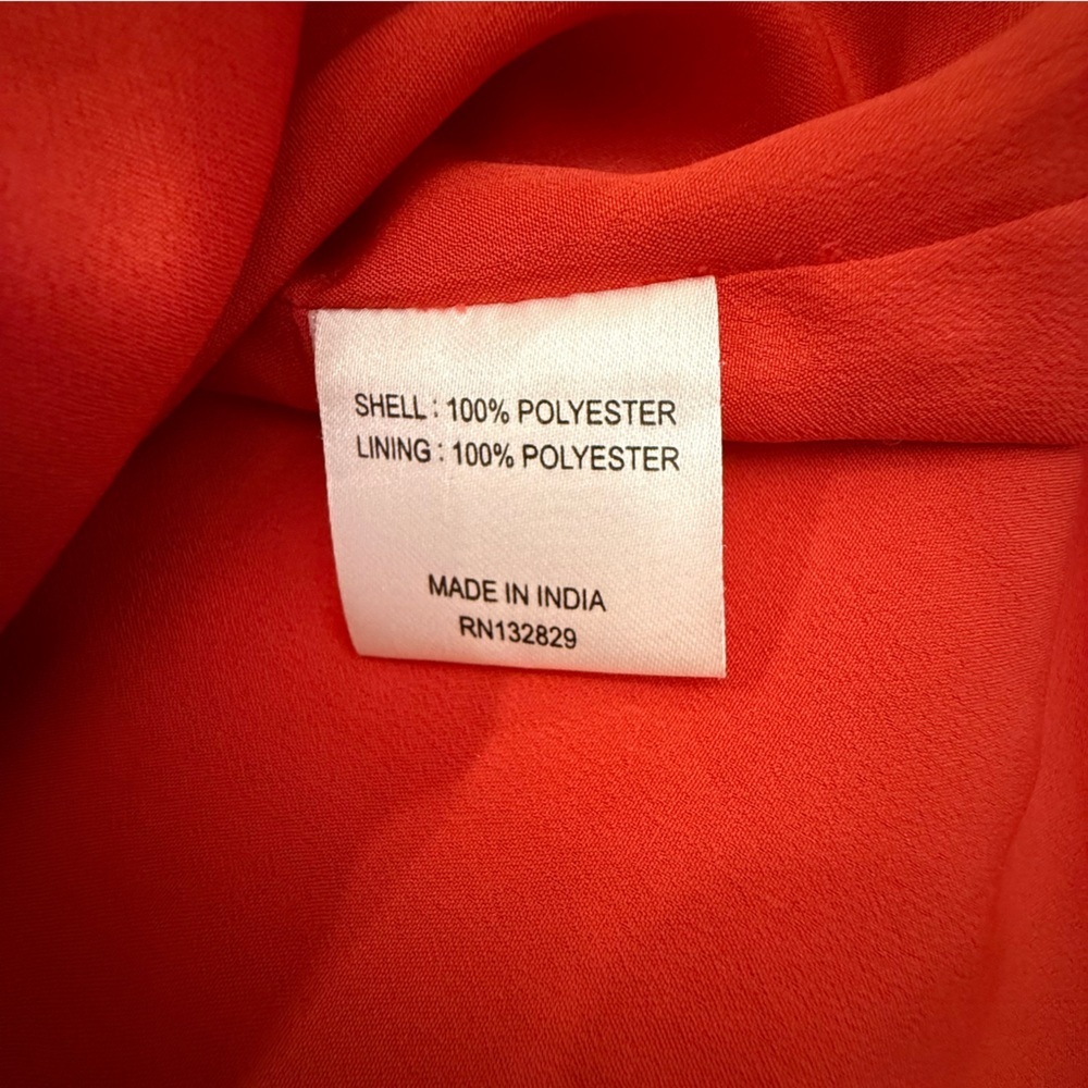 Lovers + Friends Dean Mini Dress Tomato Red Eyelet Tiered Ruffle Small - Picture 8 of 14